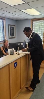 Representative Wendell Gilliard files as a candidate for the open State Senate seat in District 42